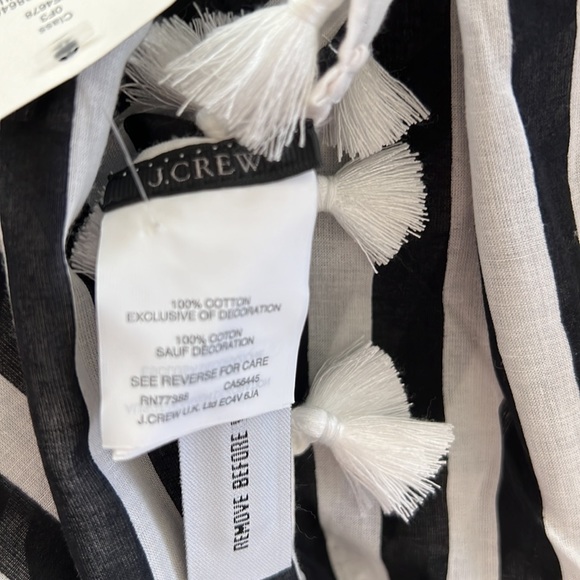 J Crew Striped Fringed Trimmed Infinity Scarf - Picture 7 of 7